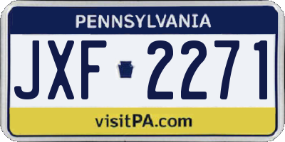 PA license plate JXF2271