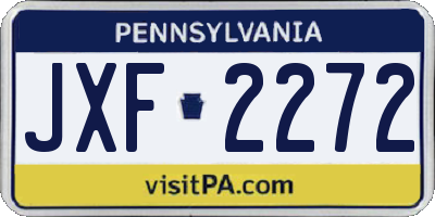 PA license plate JXF2272