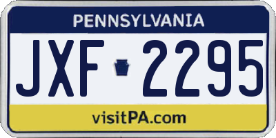 PA license plate JXF2295