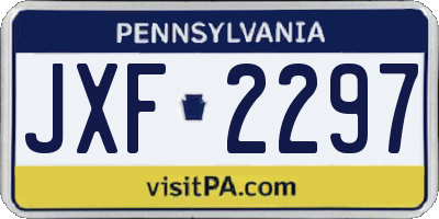 PA license plate JXF2297