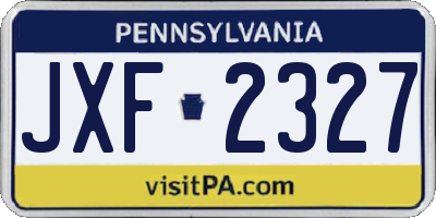 PA license plate JXF2327