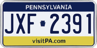 PA license plate JXF2391