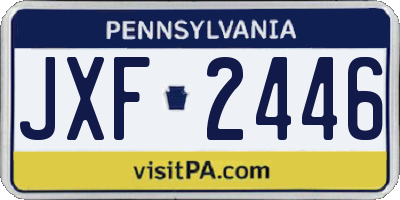 PA license plate JXF2446