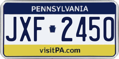 PA license plate JXF2450