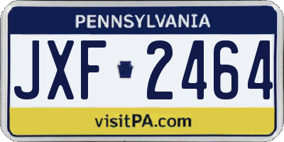 PA license plate JXF2464