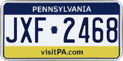 PA license plate JXF2468