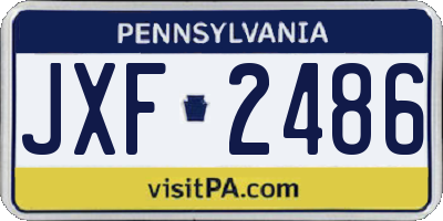 PA license plate JXF2486