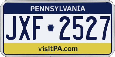 PA license plate JXF2527