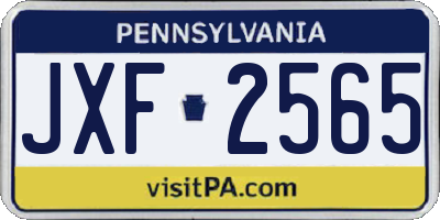 PA license plate JXF2565