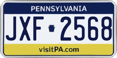 PA license plate JXF2568