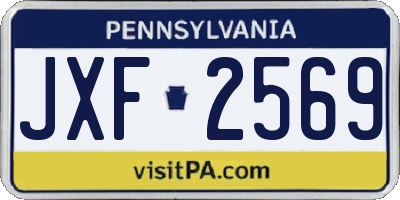 PA license plate JXF2569