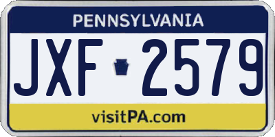 PA license plate JXF2579