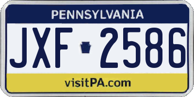 PA license plate JXF2586