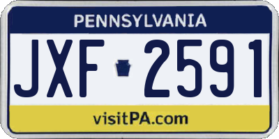 PA license plate JXF2591