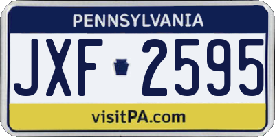 PA license plate JXF2595
