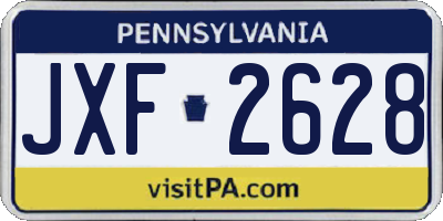 PA license plate JXF2628