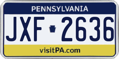 PA license plate JXF2636