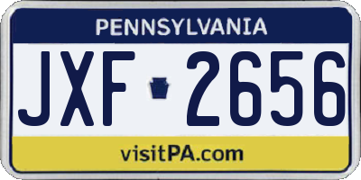 PA license plate JXF2656