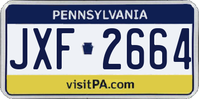 PA license plate JXF2664