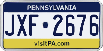 PA license plate JXF2676