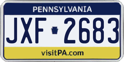 PA license plate JXF2683