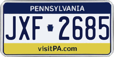 PA license plate JXF2685