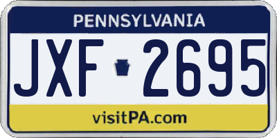 PA license plate JXF2695