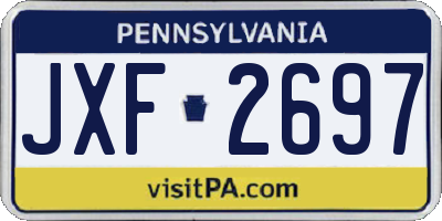 PA license plate JXF2697