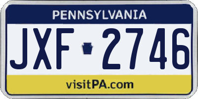 PA license plate JXF2746