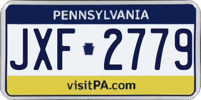 PA license plate JXF2779