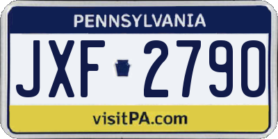 PA license plate JXF2790