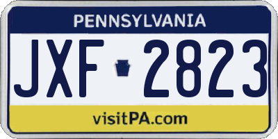 PA license plate JXF2823