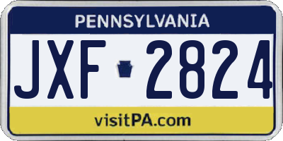 PA license plate JXF2824
