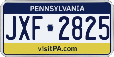 PA license plate JXF2825