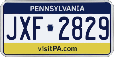 PA license plate JXF2829
