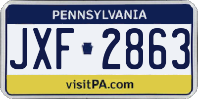 PA license plate JXF2863