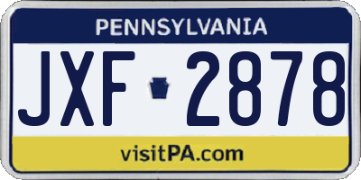 PA license plate JXF2878