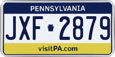 PA license plate JXF2879
