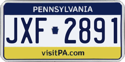 PA license plate JXF2891