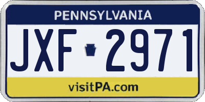 PA license plate JXF2971