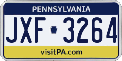 PA license plate JXF3264