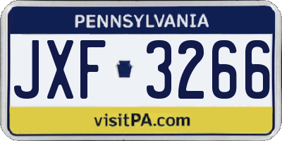 PA license plate JXF3266