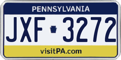 PA license plate JXF3272