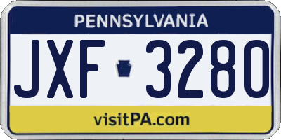 PA license plate JXF3280
