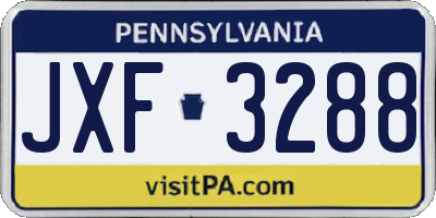 PA license plate JXF3288