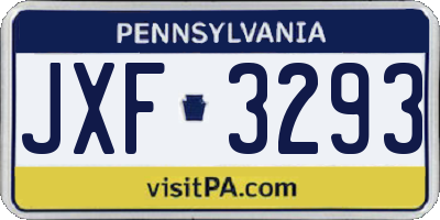 PA license plate JXF3293