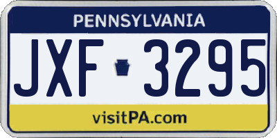 PA license plate JXF3295