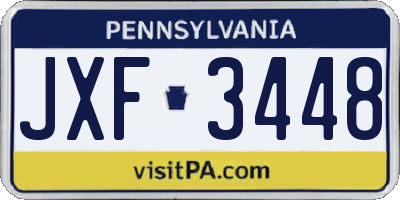 PA license plate JXF3448