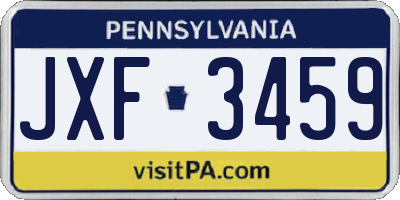 PA license plate JXF3459