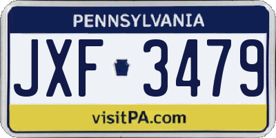 PA license plate JXF3479